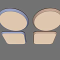 Modern Stylish Ceiling Lights Featuring Square Round Shapes Blue Brown Frames 3d model