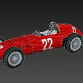 Vintage Red Race Car With Open Cockpit And Number 22 On Body