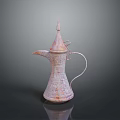 Ceramic Decorative Kettle With Intricate Patterns Long Spout And Curved Handle 3d model
