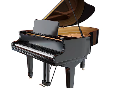 Black Grand Piano Acoustic Musical Instrument With Elegant Design And Professional Finish 3d model