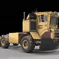 Yellow Industrial Utility Vehicle Design With Large Wheels Cab Exhaust Pipe And Radiator Grille