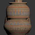 Ancient Decorative Ceramic Vases With Colorful Geometric Patterns And Ornaments 3d model