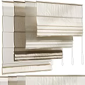 Layered Linen Curtains In Neutral Tones With Modern Design For Home Window Decor