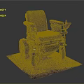 Modern Electric Wheelchair With Black Seat Armrests Control Panel And Green Mat Base