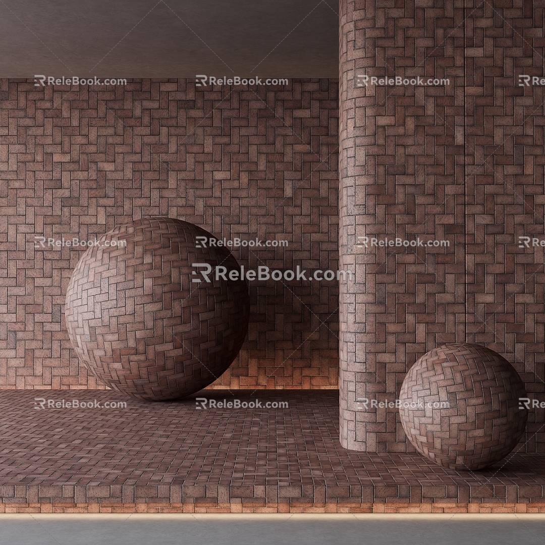 Modern brick wall 3d model