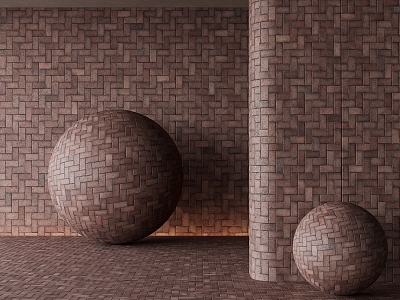 Modern brick wall 3d model