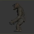 Giant Gorilla Character With Muscular Body Open Mouth And Sharp Teeth Standing Pose