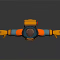 Game Movie Character In Blue And Orange Spacesuit With Transparent Helmet Bearded Arms Outstretched Red Boots