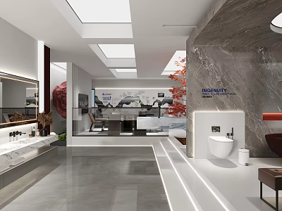 Modern bathroom exhibition hall 3d model