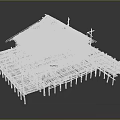 Weathered Wooden House on Stilts with Sloped Roof and Wooden Platform