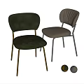 Green Velvet And Beige Fabric Dining Chairs With Gold And Black Legs Modern Design