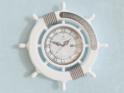 rudder clock mediterranean clock 3d model