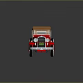 Vintage Red Convertible Car With Brown Canvas Top And White Spoke Wheels