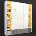 Modern Wardrobe Rack Lamp Book Rabbit Box 3d model