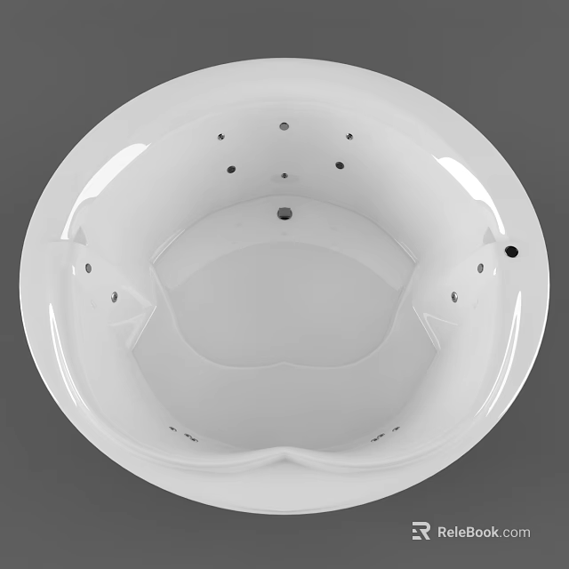 White Round Ceramic Wash Basin With Smooth Surface And Drainage Holes 3d model 