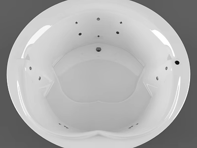 White Round Ceramic Wash Basin With Smooth Surface And Drainage Holes 3d model