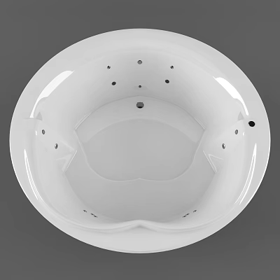 White Round Ceramic Wash Basin With Smooth Surface And Drainage Holes 3d model