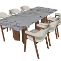 Dining table and chair combination 3d model