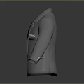 Elegant Gray Men's Blazer With Open Front And Decorative Pocket Accessory
