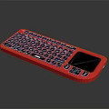 Functional Red Keyboard with Built in Screen and Multimedia Keys Electronic Device 3d model