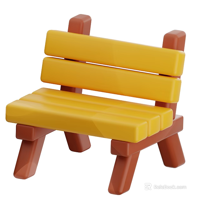 Modern Comfortable Leisure Chair With Yellow Seat Brown Frame Wooden Design For Outdoor Indoor 3d model 