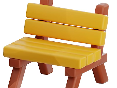 Modern Comfortable Leisure Chair With Yellow Seat Brown Frame Wooden Design For Outdoor Indoor 3d model