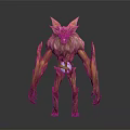 Fantasy Plant Creature With Orange Skin And Blue Glowing Body Features