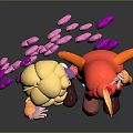 Cartoon Game Characters With Blonde Red Hair Green Eyes Orange Hoodies Red Skirts And Pink Elements