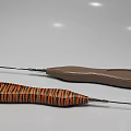 Durable Hardware Tools Featuring Wooden And Striped Handles With Metal Shafts