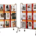 Modern Bookshelf Decorative Magazine Bookshelf 3d model