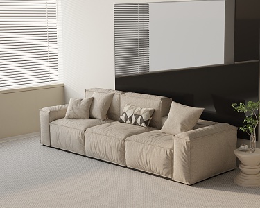 Three-seat sofa 3d model