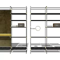 Modern Metal Frame Multi Tier Shelving Unit For Interior Storage And Decor