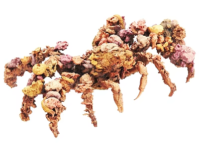 Colorful Crab Covered With Vibrant Coral And Seaweed In Marine Habitat 3d model
