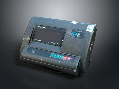Used Black Electronic Terminal With Display Screen Colorful Buttons And Labels 3d model
