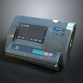 Used Black Electronic Terminal With Display Screen Colorful Buttons And Labels