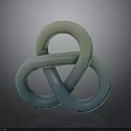Organ And Hair Inspired Intertwined Rings With Green Blue Gradient Smooth Surface