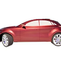 Stylish Compact Red Car With Silver Wheels And Sleek Body Design