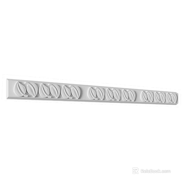 White Decorative Corner Molding With Carved Floral Patterns For Interior Decoration 3d model