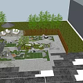 Karesansui Zen Garden With Stone Paths Rocks Moss And Seating Area