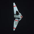 Sleek Modern Aircraft With Red And White Striped Wings And Orange Cockpit Design