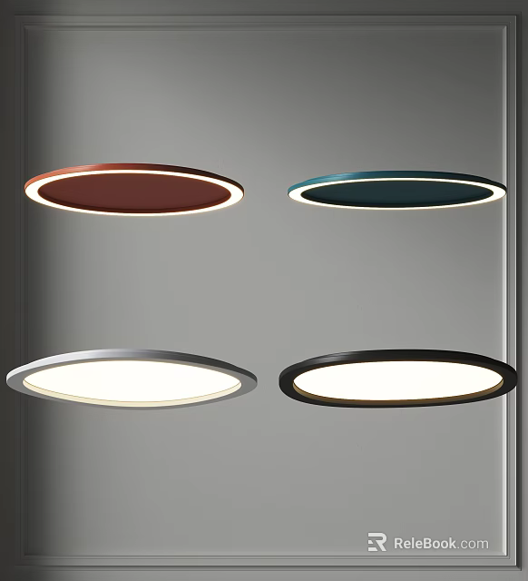 Modern Ceiling Lights With Various Color Borders 3d model