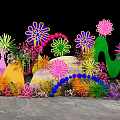 Vibrant Colorful Floral Photo Spot With Arch Decor And Marble Floor