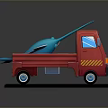 Children's Colorful Red Toy Truck With Blue Airplane In Back