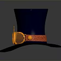 Stylish Dark Blue Top Hat With Golden Decorative Glasses As Practical Daily Life Accessory