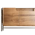 Modern Wooden Entryway Side Cabinet With Storage Drawers And Metal Legs Design