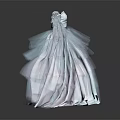 Elegant Stylish Ruffled Dress With Blue Purple Gradient Layered Ruffle Design