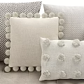 Soft Throw Pillows Featuring Pom Pom Details Striped Texture And Knotted Ball Decor For Living Room
