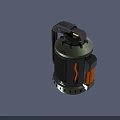 Tactical Green Grenade With Orange Accents Mesh Surface And Handle Design