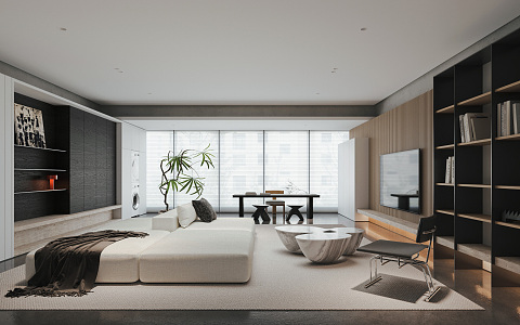 Modern Living Room Minimalist Living Room 3d model