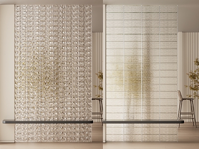 Glass brick partition 3d model